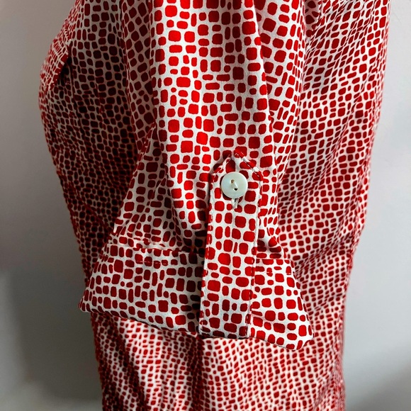 Chico’s Women’s Button Front Shirt, Size 0, Red/White - Picture 3 of 4